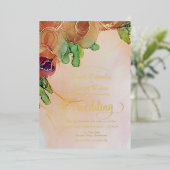 ヴィンテージフローラ結婚ズ金箔招待状 箔招待状 (立ち正面)