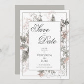 ヴィンテージフローラ結婚ズ セーブザデート (正面/裏面)