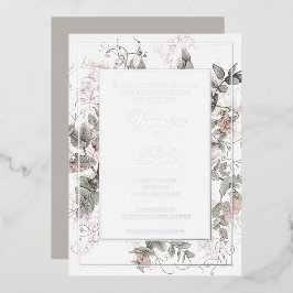 ヴィンテージフローラ結婚ズ 箔招待状