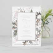 ヴィンテージフローラ結婚ズ 箔招待状 (立ち正面)