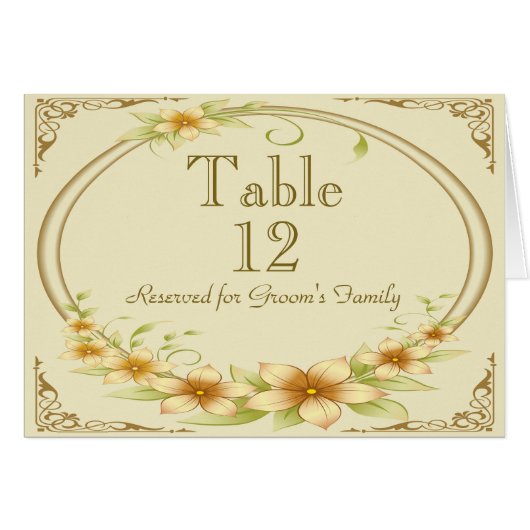 ヴィンテージフローラ結婚フレームのテーブル番号 (正面横)