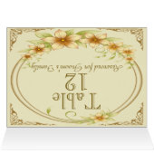 ヴィンテージフローラ結婚フレームのテーブル番号 (内部横(上))