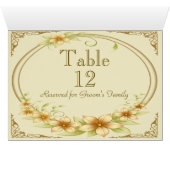 ヴィンテージフローラ結婚フレームのテーブル番号 (内部横(下))