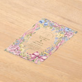 ヴィンテージフローラ結婚フレーム アクリル招待状 (レイダウン)