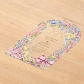 ヴィンテージフローラ結婚フレーム アクリル招待状 (レイダウン)