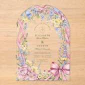 ヴィンテージフローラ結婚フレーム アクリル招待状 (正面)