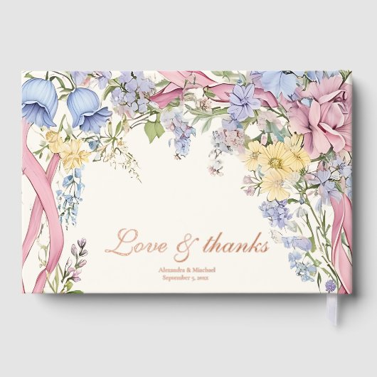 ヴィンテージフローラ結婚フレーム ゲストブック (裏面)