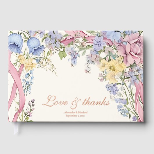 ヴィンテージフローラ結婚フレーム ゲストブック (正面)