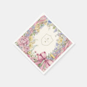 ヴィンテージフローラ結婚フレーム スタンダードカクテルナプキン (角)