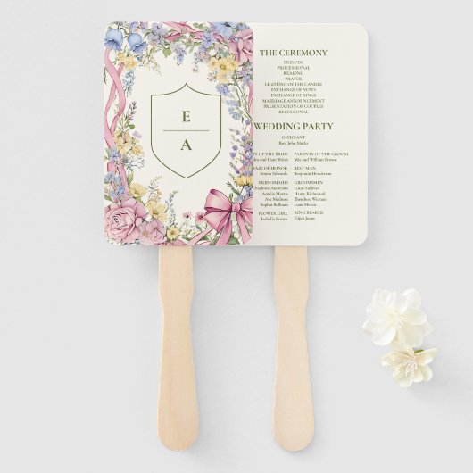 ヴィンテージフローラ結婚フレーム ハンドファン (正面&裏面)