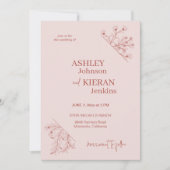 ヴィンテージフローラ結婚ボホ 招待状 (正面)