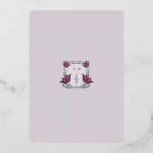 ヴィンテージフローラ結婚ラベンダーバラ金ゴールド 箔招待状 (裏面)