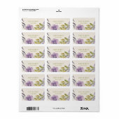 ヴィンテージフローラ結婚リースラベンダー薄紫 ラベル (フルシート)