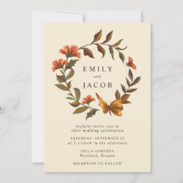 ヴィンテージフローラ結婚リース 招待状