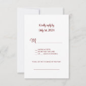 ヴィンテージフローラ結婚ロマンチック応答カード 出欠カード (裏面)