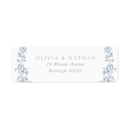ヴィンテージフローラ結婚差出人住所 ラベル (正面)