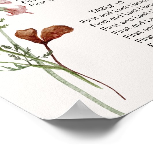 ヴィンテージフローラ結婚座席表 ポスター (角)