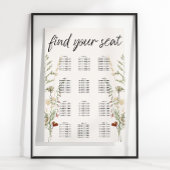 ヴィンテージフローラ結婚座席表 ポスター