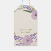 ヴィンテージフローラ結婚式の引き出物ラベルラベンダー ギフトタグ (裏面)