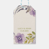 ヴィンテージフローラ結婚式の引き出物ラベルラベンダー ギフトタグ (正面)