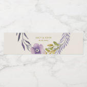 ヴィンテージフローラ結婚式の引き出物ラベルラベンダー ペットボトルラベル (シングルラベル)