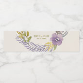 ヴィンテージフローラ結婚式の引き出物ラベルラベンダー ペットボトルラベル (シングルラベル)