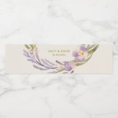 ヴィンテージフローラ結婚式の引き出物ラベルラベンダー ペットボトルラベル (シングルラベル)