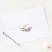 ヴィンテージフローラ結婚式の引き出物ラベルラベンダー ラウンドシール (封筒)