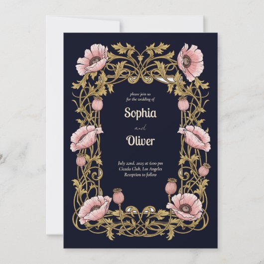 ヴィンテージフローラ結婚式招待状カード 招待状 (正面)