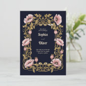 ヴィンテージフローラ結婚式招待状カード 招待状 (スタンド正面)