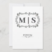 ヴィンテージフローラ結婚式招待状ブラックつる植物 招待状 (裏面)