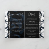 ヴィンテージフローラ結婚式招待状白黒 招待状 (内部)