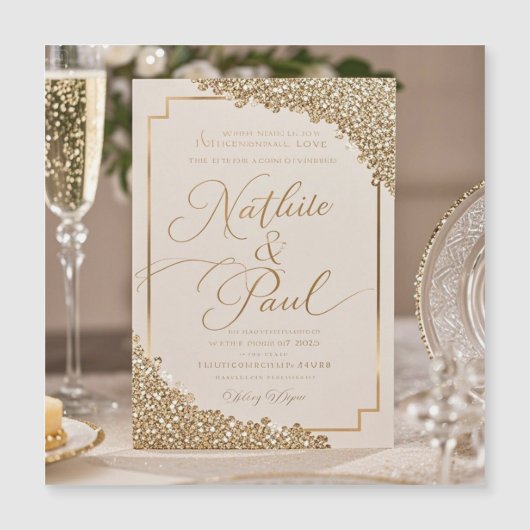 ヴィンテージフローラ結婚式招待状 (正面)