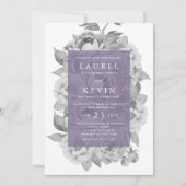 ヴィンテージフローラ結婚式招待状 |バイオレット 招待状 (正面)