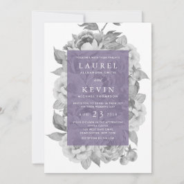 ヴィンテージフローラ結婚式招待状 |バイオレット 招待状
