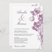 ヴィンテージフローラ結婚式招待状/ホワイト 招待状 (正面/裏面)