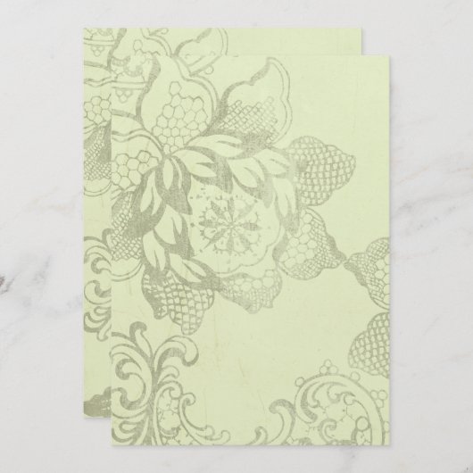 ヴィンテージフローラ結婚式招待状 招待状 (正面/裏面)