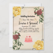 ヴィンテージフローラ結婚式招待状 招待状 (正面)