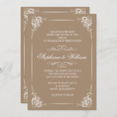 ヴィンテージフローラ結婚式招待状 招待状 (正面/裏面)