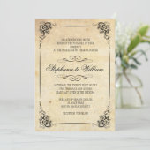ヴィンテージフローラ結婚式招待状 招待状 (スタンド正面)