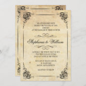 ヴィンテージフローラ結婚式招待状 招待状 (正面/裏面)