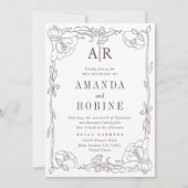 ヴィンテージフローラ結婚式招待状 招待状 (正面)