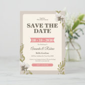 ヴィンテージフローラ結婚式招待状 招待状 (スタンド正面)