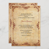 ヴィンテージフローラ結婚式招待状 招待状 (正面/裏面)