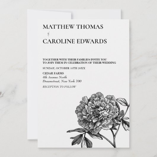 ヴィンテージフローラ結婚式招待状 招待状 (正面)