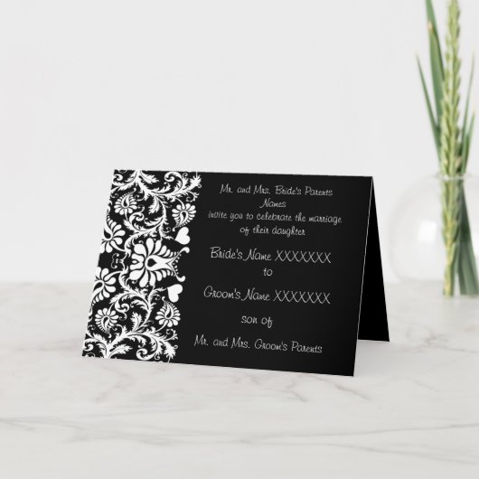 ヴィンテージフローラ結婚式招待状- - 招待状 (正面)