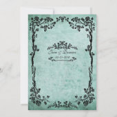 ヴィンテージフローラ結婚式招待状(青) 招待状 (裏面)