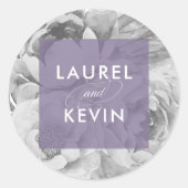 ヴィンテージフローラ結婚式用シール |バイオレット ラウンドシール (正面)