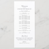 ヴィンテージフローラ結婚式 プログラム (裏面)