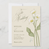 ヴィンテージフローラ結婚植物薬 招待状 (正面)